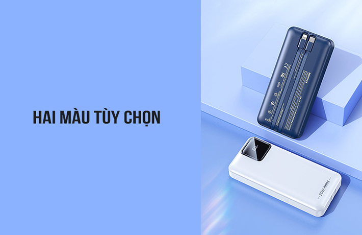 Pin sạc dự phòng kèm cáp 20000mAh 22.5W Remax RPP-513