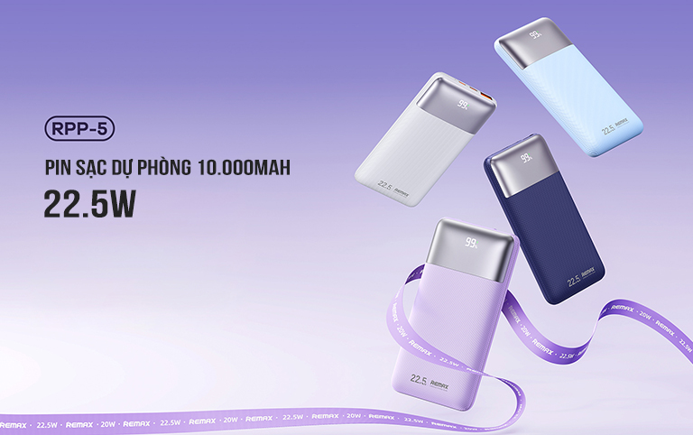 Pin sạc dự phòng 10000mAh 22.5W Remax RPP-5