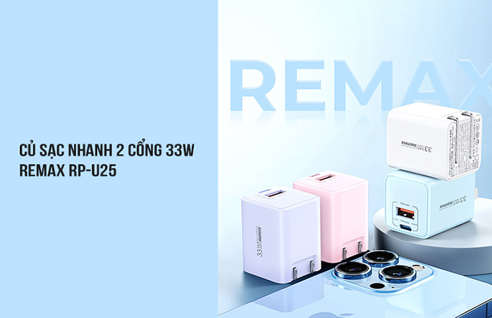 Củ sạc nhanh 2 cổng 33W Remax RP-U25