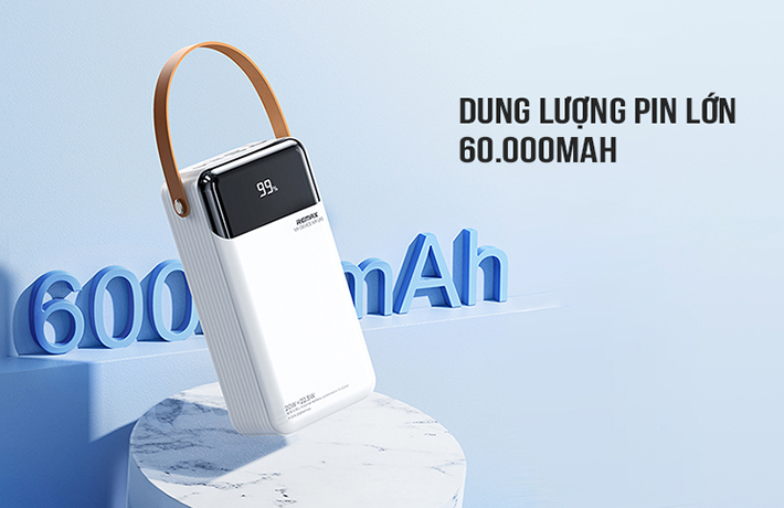 Sạc dự phòng kèm cáp 22.5W 60000mAh Remax RPP-565