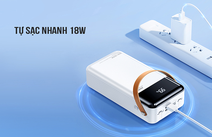 Sạc dự phòng kèm cáp 22.5W 60000mAh Remax RPP-565