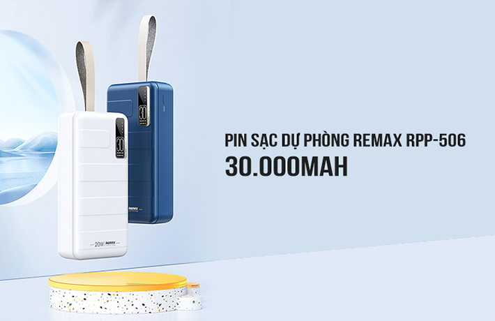 Pin sạc dự phòng 30000mAh 20W PD QC Remax RPP-506