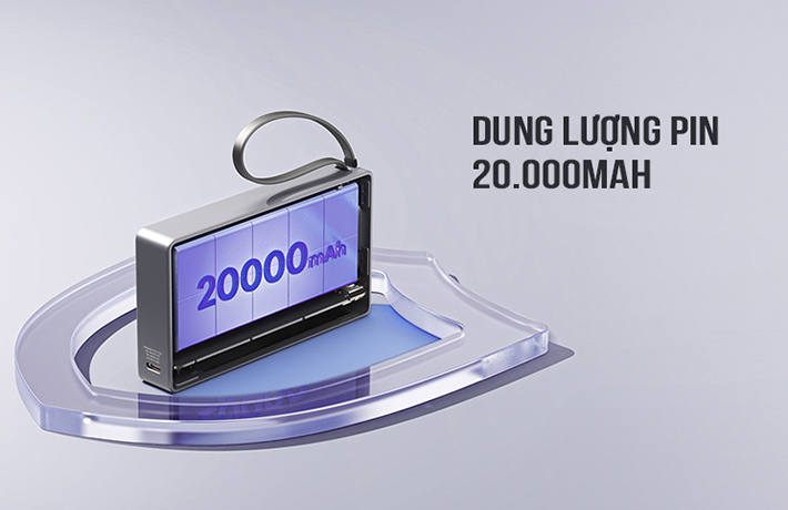 Pin sạc dự phòng kèm cáp 20000mAh 65W Remax RPP-87