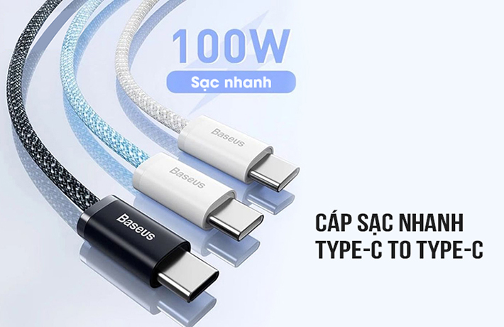 Cáp sạc nhanh TypeC to TypeC 100W 2m Baseus CALD000316