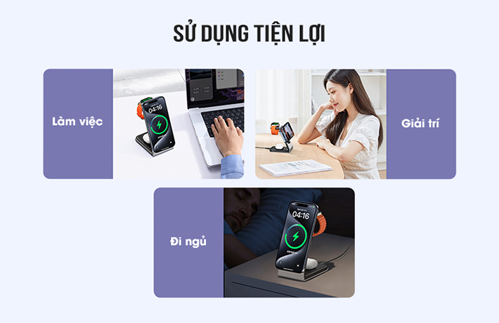 Đế sạc không dây đa năng 20.5W 3in1 Remax RP-W85