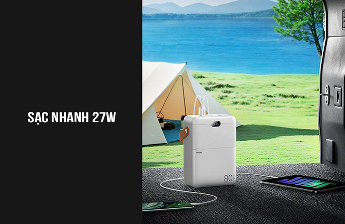 Pin sạc dự phòng 80000mah 27W 22.5W PD QC Remax RPP-118