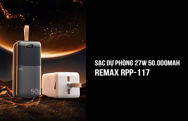 Sạc dự phòng Remax 27W 50000mAh RPP-117